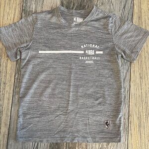 NBA Grey Heather Short Sleeve Kids Tee with White Logo